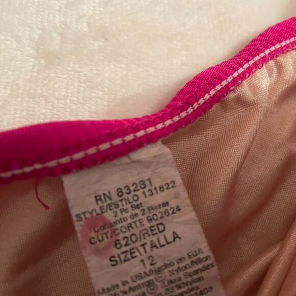 EUC Slim a Size Tummy Control Pink Tankini Size 12 - Picture 4 of 10